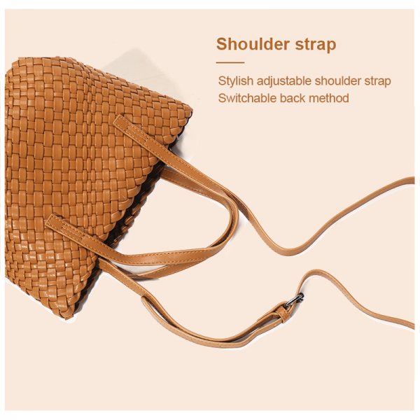 Portable Shoulder Crossbody Large Capacity Woven Bag Tote Bag